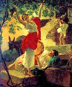 Karl Briullov Girl gathering grapes in the vicinity of Naples china oil painting artist